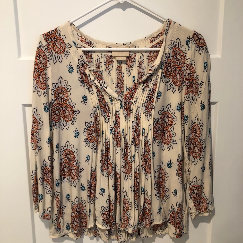 Anthropologie Vanessa Virginia Floral Mahdia Blouse